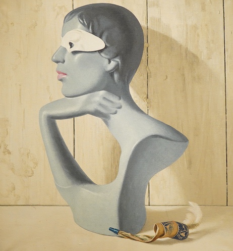 David Shaw (1952-1989), Still life, Study of a masked bust, signed, oil on canvas, 65 x 60cm